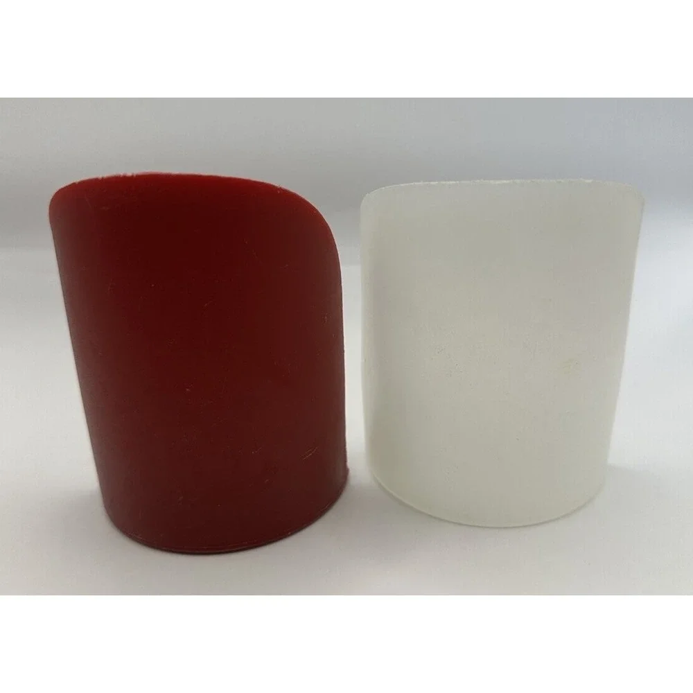 Tupperware Round Flour Rocker Scoops Dark Red & Clear Set of 2 USA